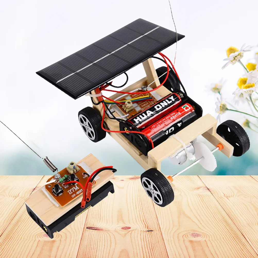 

1pc DIY Car Wooden Solar Powered Premium Vehicle RC Car Car for Kids