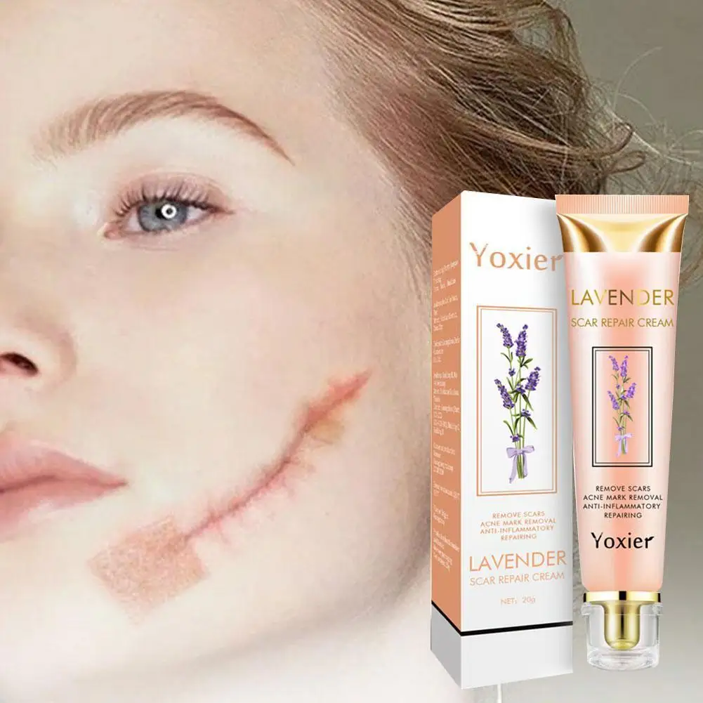 

Yoxier Lavender Scar Repair Cream Acne Scar Removal Pigmentation Corrector Remove Stretch Marks Smooth Skin Whitening Scar Care