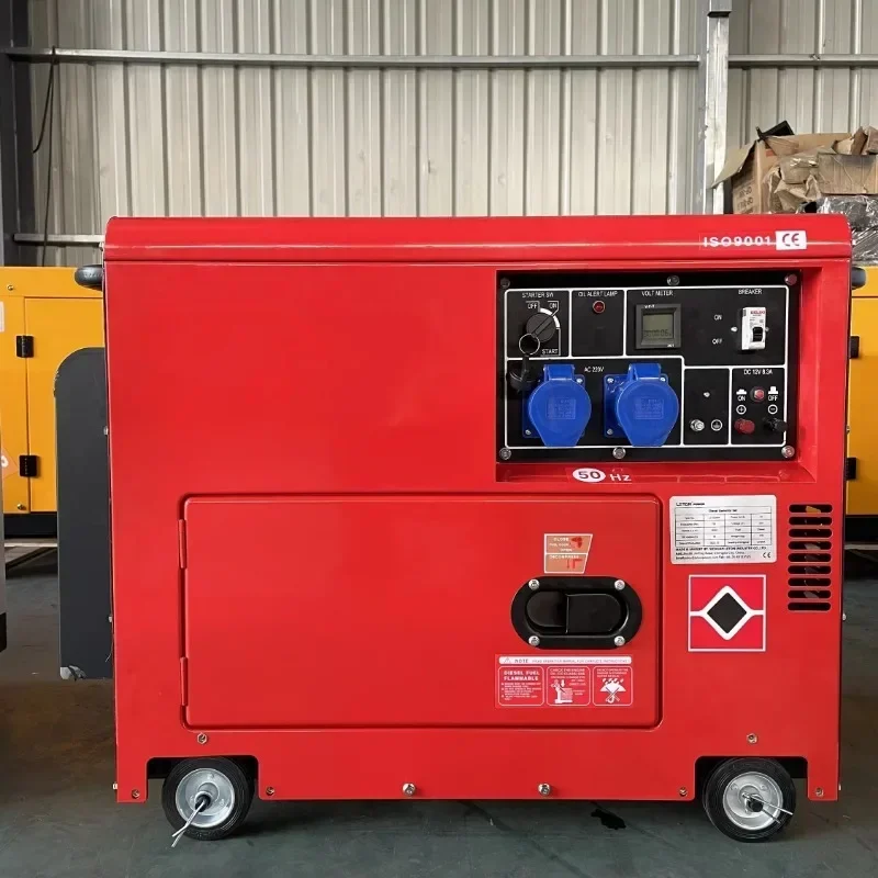 Бесшумные портативные однофазные дизельные генераторы 10 кВт мощностью