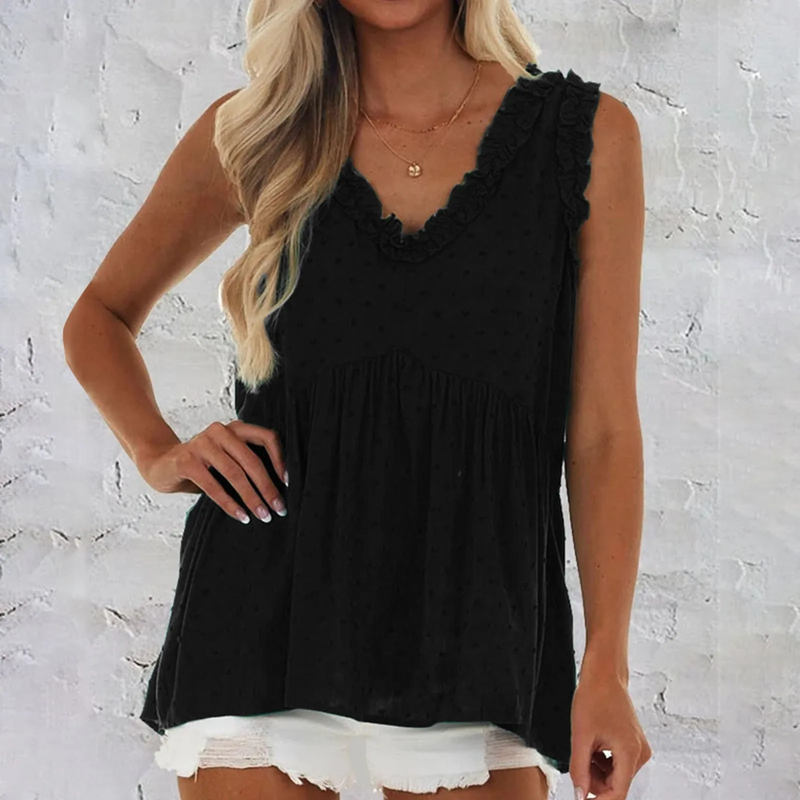 

Sleeveless V Neck Tops Summer Loose Casual T Shirts Turtle Neck T Shirts for Women Womens Short Sleeve Tops Loose Fit