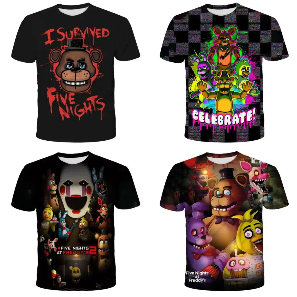 

Fnaf – t-shirt manches courtes pour garçons et filles de 4 à 14 ans, imprimé en 3D, à la mode, nouvelle collection 2022