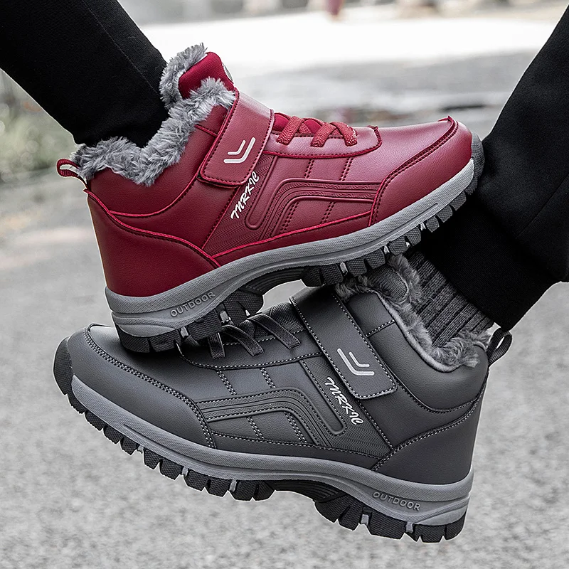 Outdoor Waterproof Man Hiking Boots Keep Warm Snow Botas Hombre Winter Boot Leather Hunting Tourism Mountain Winter Shoes Unisex