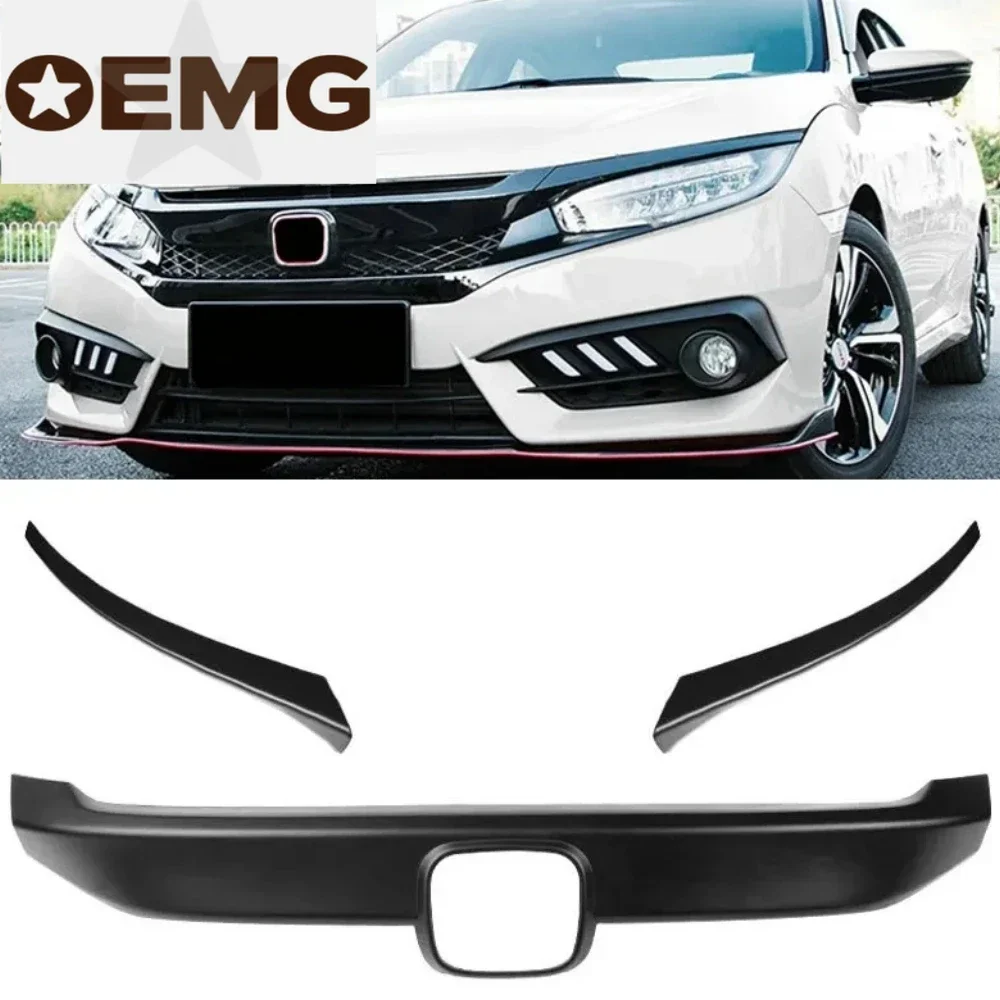 

Автомобильная сетчатая решетка, решетка переднего бампера для Civic 10-го поколения 2016 2017 2018, декоративная крышка, не подходит для хэтчбеков