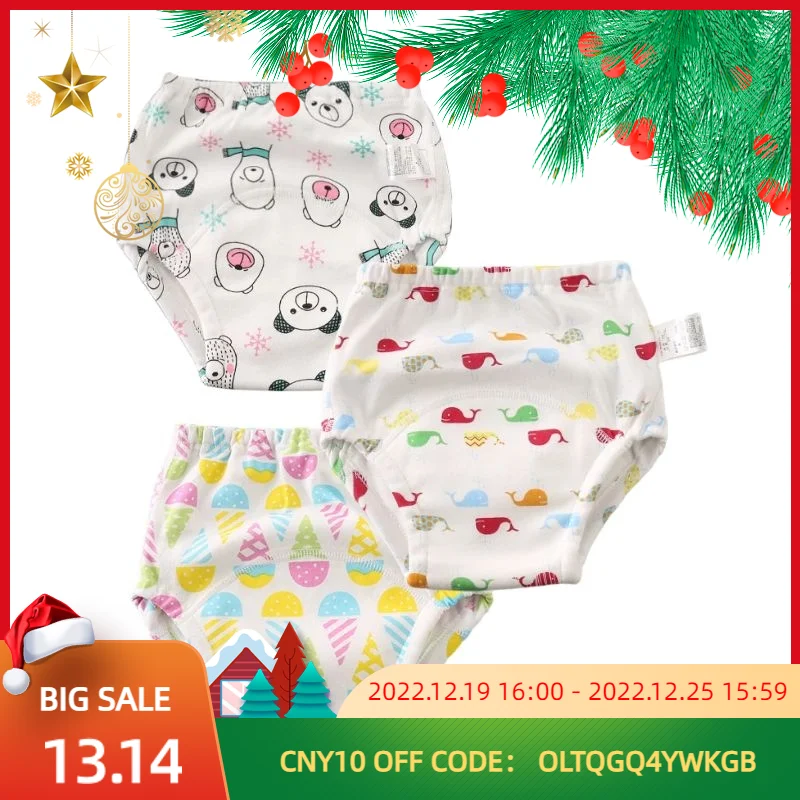 Baby Diapers Panties 3pcs/Lot Adjustable Waist 6 Layer Gauze Cotton Training Pants Boneless Washable Reusable Diapers Waterproof