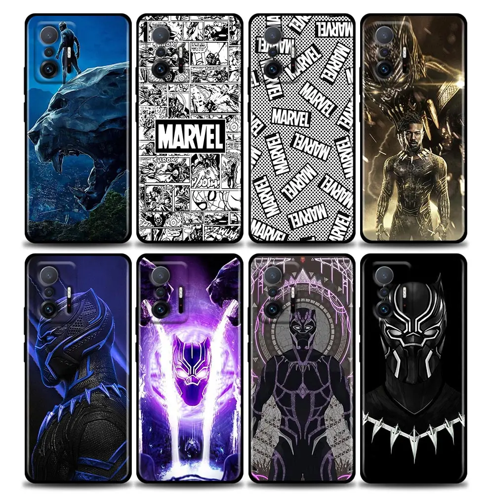 

Marvel Avengers panther Comic Phone Case For Xiaomi Mi 12 12X 11T X4 NFC M3 F3 GT M4 Pro Lite NE Poco M3 M4 X4 Redmi Black Cover