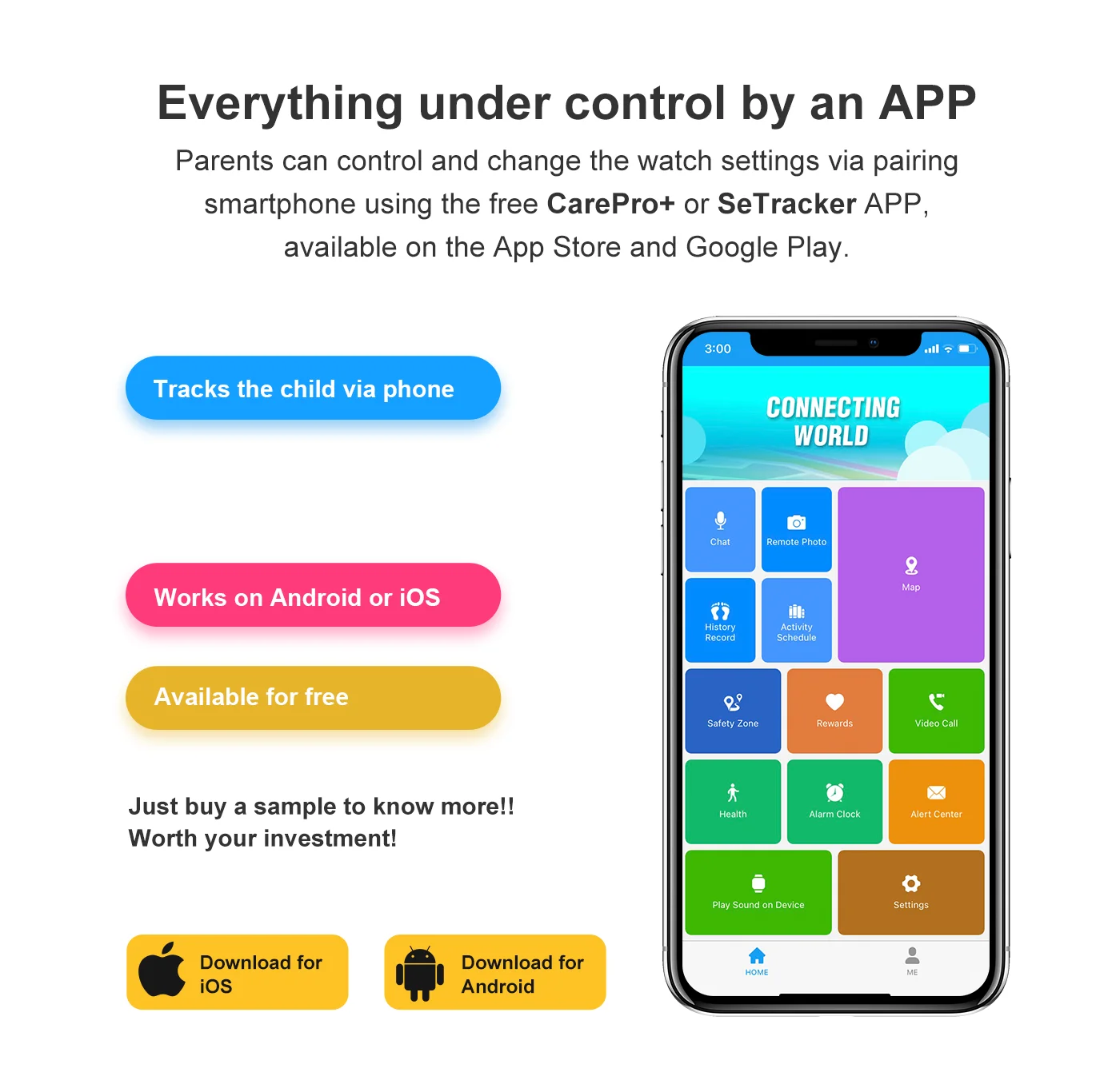 Full Touch Kids Smart Watch Boy Girl 4G Smart Phone Watch SOS Video Call Camera Monitor LBS+WIFI Position Tracker Kid Smartwatch