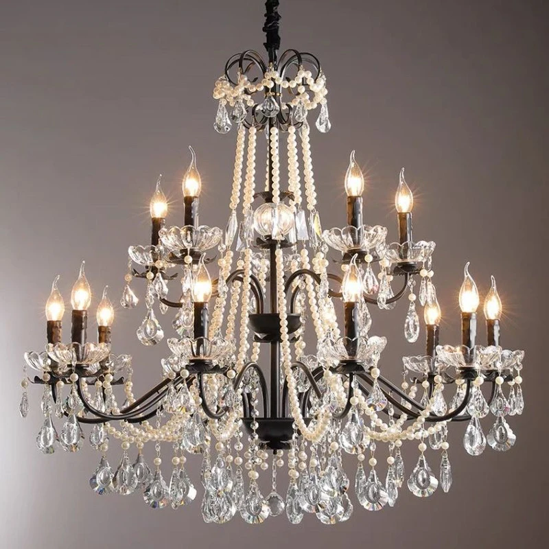 Американские роскошные хрустальные люстры в средневековом стиле для гостиной