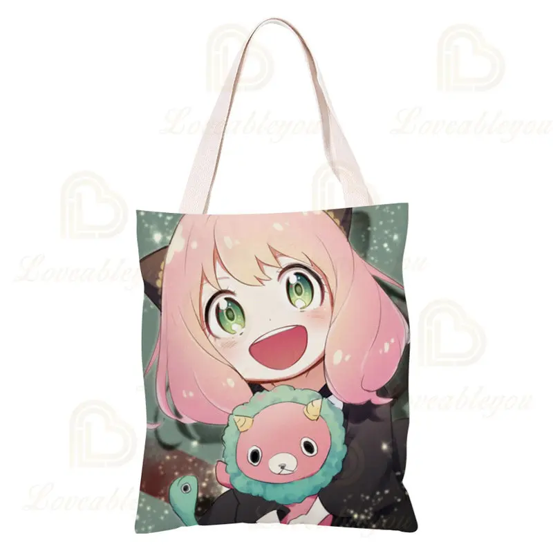 SPY×FAMILY повседневные сумки на плечо большой вместимости холщовые сумки-шопперы в