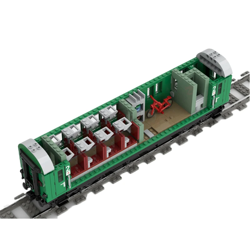 Большая железная дорога MOC 4-осевой пассажирский автомобиль конструктор в сборе