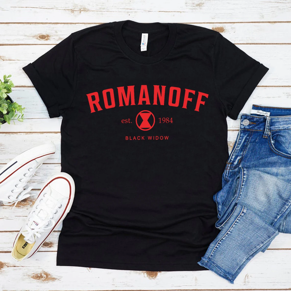 

Black Widow T Shirt Romanoff 1984 Shirt MCU Natasha Romanoff Tee Unisex Fashion Graphic Black Spider Tees Short Sleeve T-Shirt