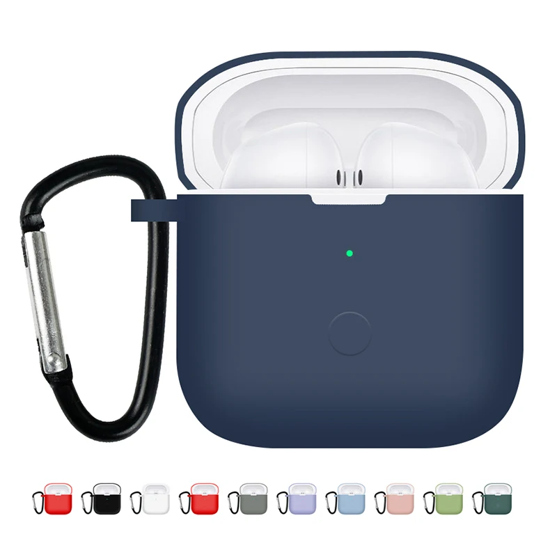 

Silicone Case with Hook for Redmi Buds 3 Wireless Earphone Bluetooth Headphone Charging Box Protective Cover Headset Accessories
