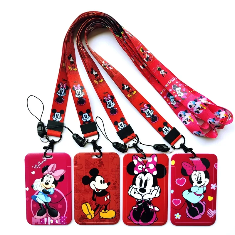 Disney Микки Минни Маус для девочек скользящий шнурок держатели ID карт бейджей