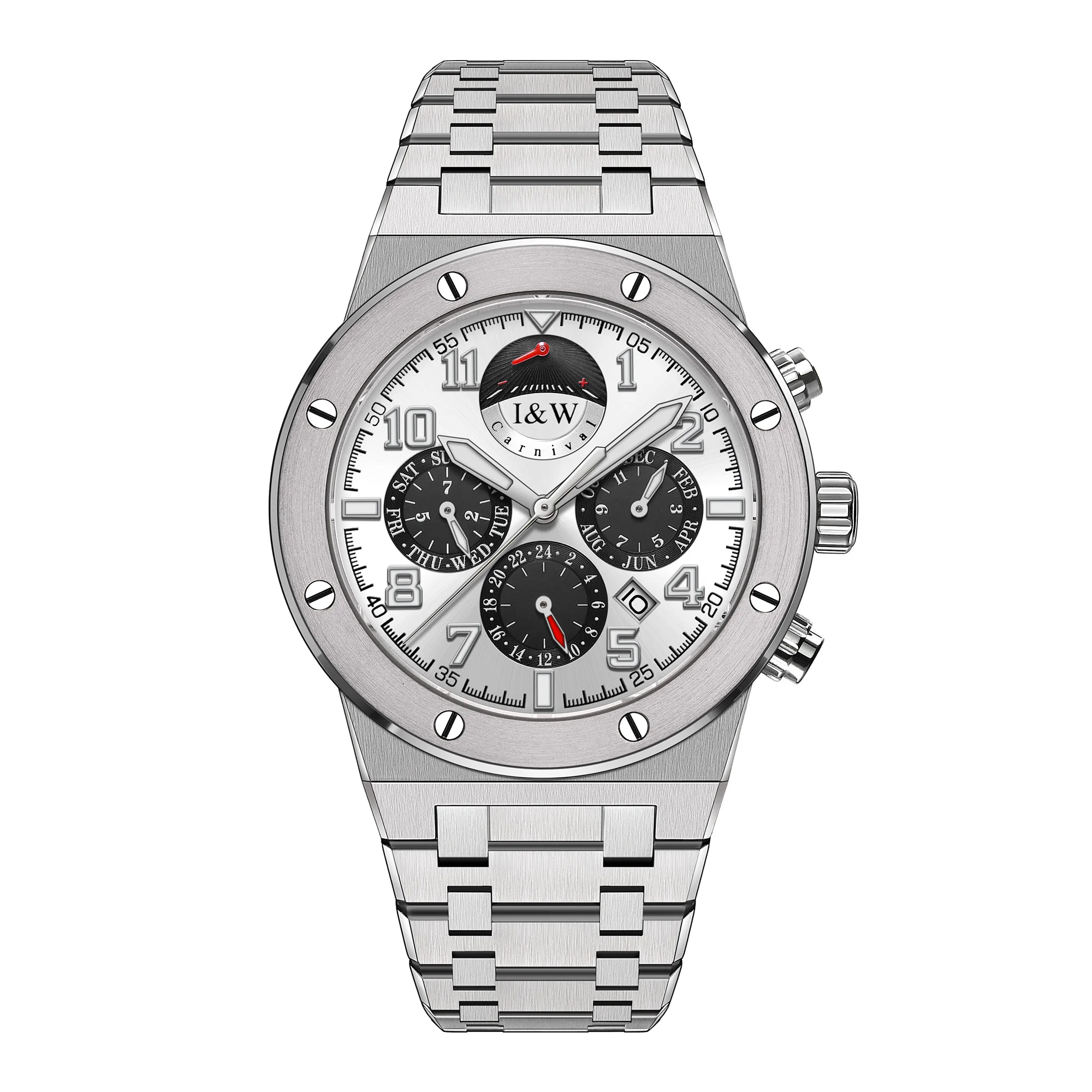 Роскошные Механические Часы С Автоматическим Заводом 12/24 Часа Дисплей 5 Стрелок