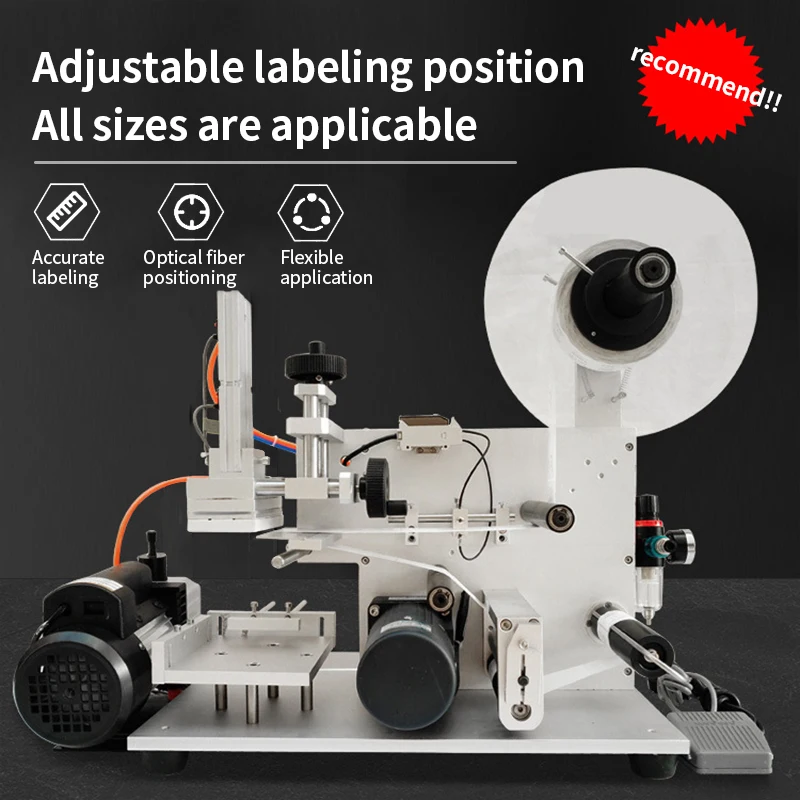 

2023 New Label Markers Semi Automatic Pneumatic Flat Labeling Machine LT-60 Sticker Device for Medicine Juice Bottle 220V 110V