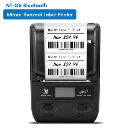 Фото Портативный термопринтер этикеток NETUM G5/G8 58 мм/80 мм с Bluetooth, перезаряжаемой батареей, совместимый с Android и iOS №5