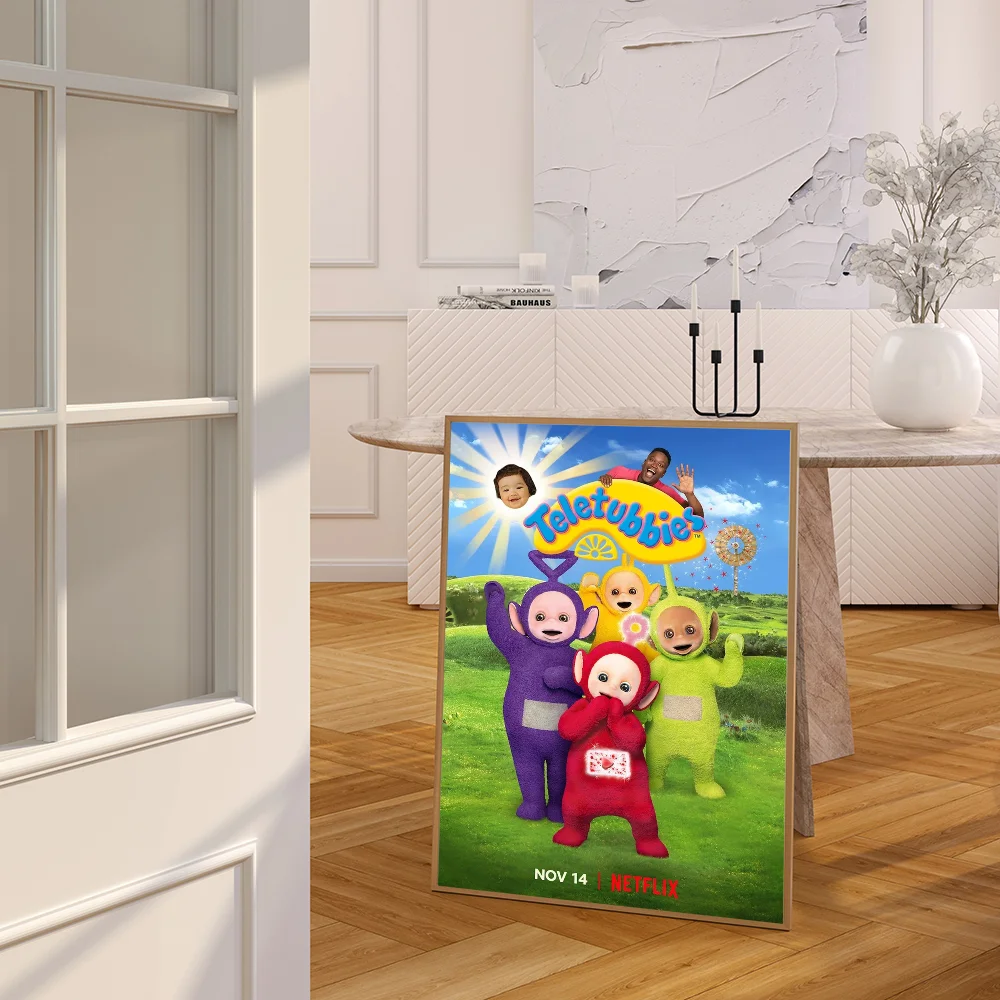 Cute Teletubbies DIY Sticky Poster Vintage Room Bar Cafe Decor Home