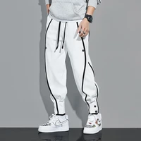 casual pants new contrast color breasted sweat pants fashion loose casual sports pants thin mens casual trousers