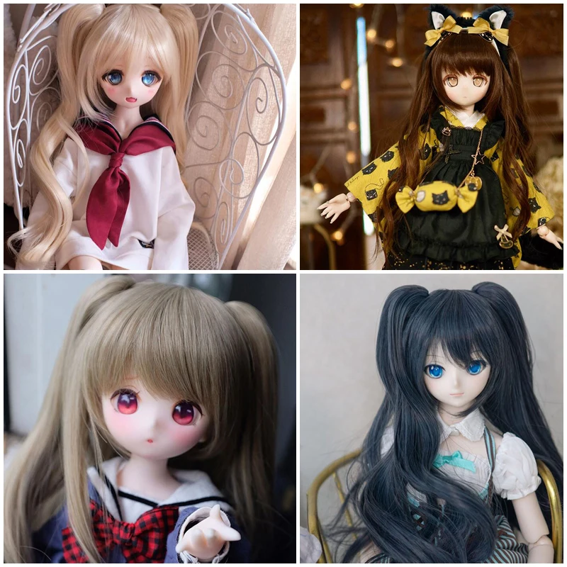 

D03-P228 children toy BJD DD SD MSD 1/3 1/4 1/6 doll's Accessoriess wig Double ponytail hair 1pcs