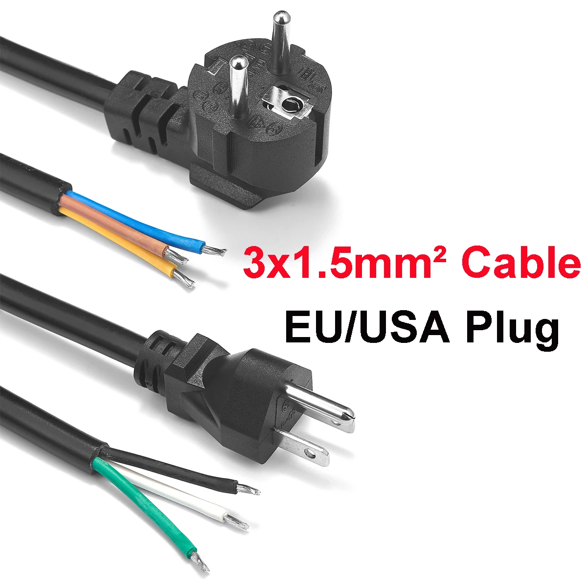 Кабель питания с зачищенным в ЕС и США удлинитель европейского стандарта 1 5 мм