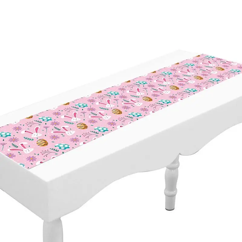 

Easter Table Runner Rectangle Easter Bunny Eggs Rabbit Tablecloth Spring Summer Anniversary Holiday Kitchen Dining Table