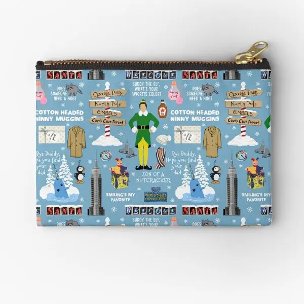 

Buddy The Elf Collage Blue Background Zipper Pouches Storage Coin Bag Panties Cosmetic Pure Small Men Packaging Money Wallet