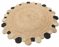 jute rug circle handmade round decorative 2x2 feet braided look carpet area rug for living room