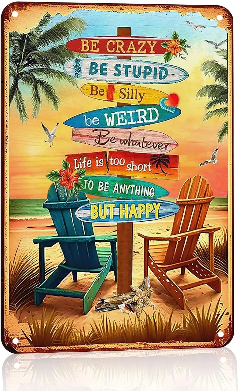 Vntage Beach Metal Sgns For Outsde Funny Pato Tn Sgn Ретро Открытый Пляжный Декор Доска Для Серфинга