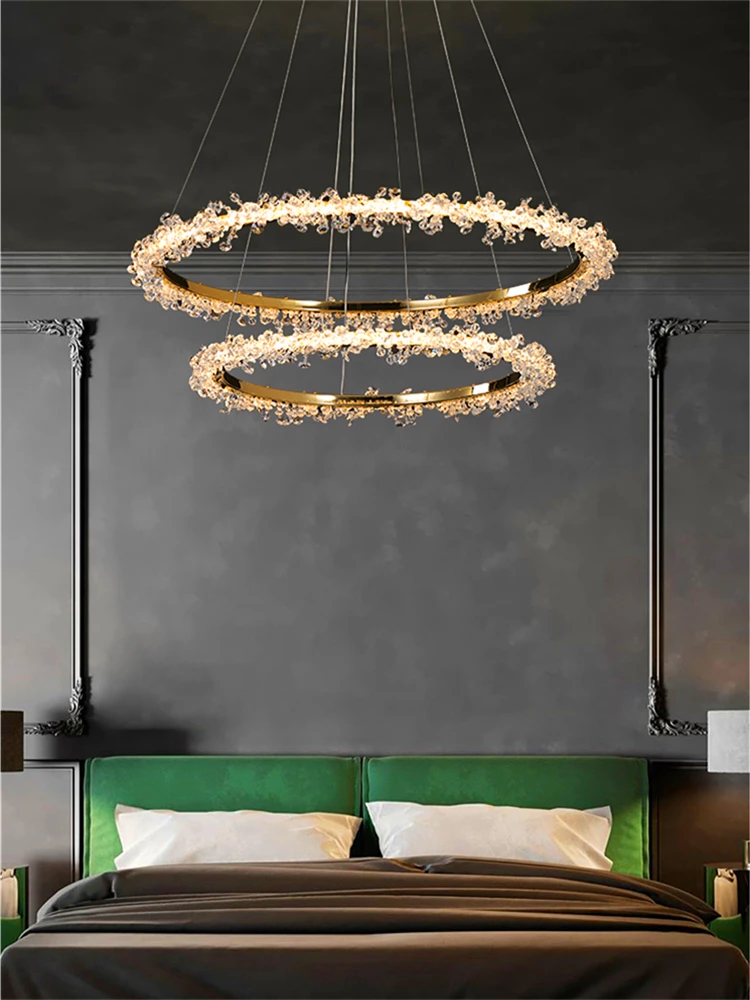 

Nordic Crystal LED Chandeliers For Living Room LOFT Pendant Lamp Dining Bedroom Art Villa Restaurant Indoor Decorations Lighting
