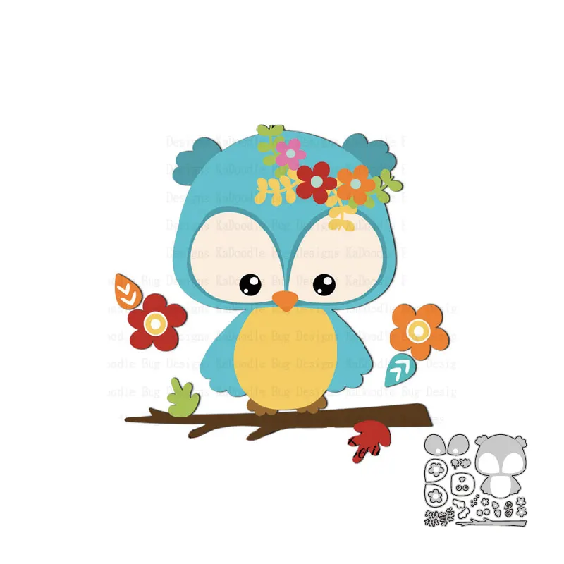 

Новинка 2022, штампы в виде совы, металлическая резка, штамп для ношения слоями, скрапбукинг, украшение для фотоальбома «сделай сам», ремесло д...