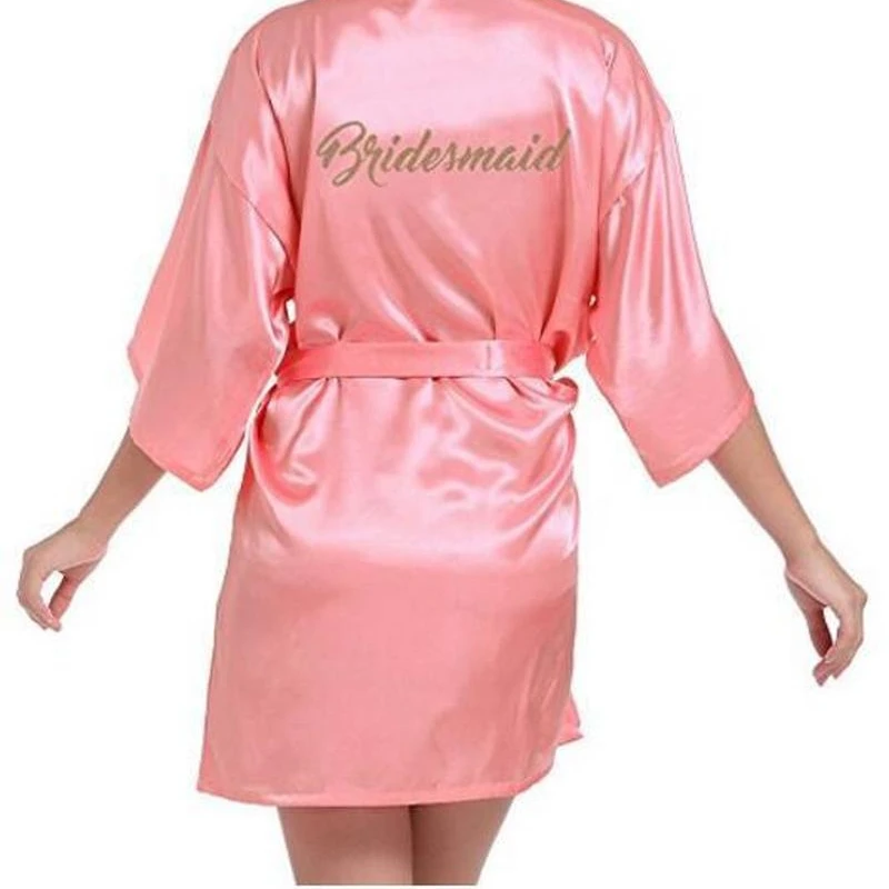 

1pcs BrideTo BeTeam Bride New Bathrobe SatinSilk Robe Bridal Party Sister Team Mother Shower Gift Bridesmaid Wedding Short Robes