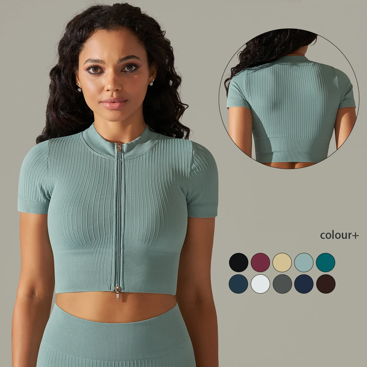 Женская эластичная дышащая футболка для фитнеса