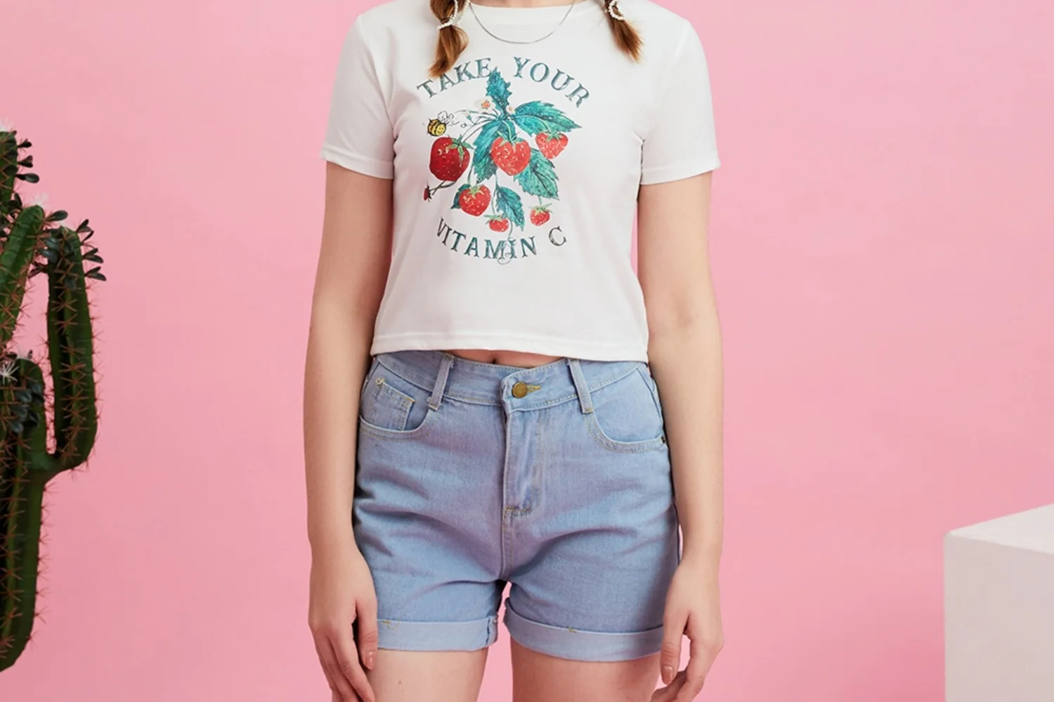 

Футболки с круглым вырезом, с принтом клубники