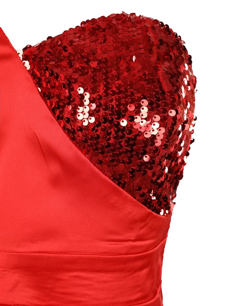 2023 new in Women Elegant Formal Dress Sexy Long Sequins Deep V-neck Prom Evening dresses One Shoulder Split quinceanera Dress