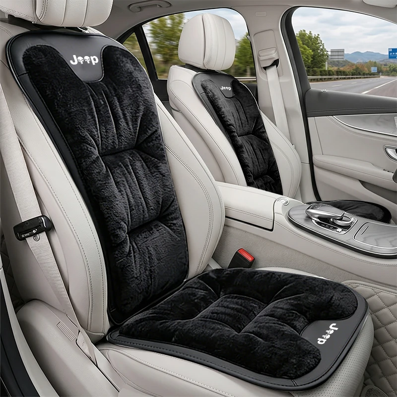 Фото Подушка для автомобильного сиденья для Jeep Renegade Compass Patriot Grand Cherokee, фланелевая утолщенная универсальная подушка для автомобильного сиденья, защитный чехол для сиденья №1