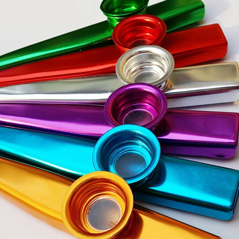 Разноцветные металлические флейты Kazoos диафрагмы музыкальные инструменты с Kazoo