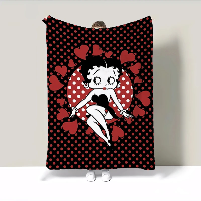 

Custom Blanket for Living Room Bettys Boop Manta Para Sofá Hairy Blankets Sofa Summer Flannel Bedspread on the Bed Throw Luxury