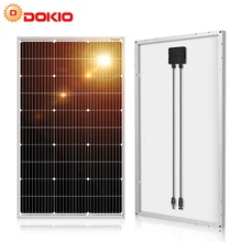 DOKIO 18V 100W Rigid Solar Panel China 18V Monocrystalline Silicon Waterproof Solar Panel Charging 12V #DSP-100M Camping/Home/RV