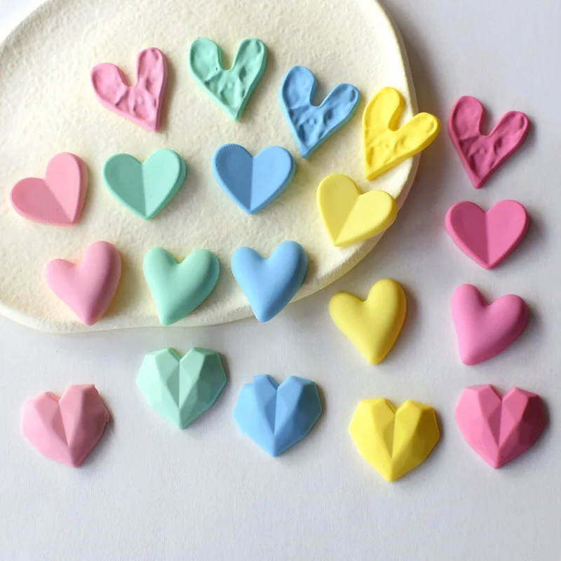 

10Pcs/lot Love Heart Flat back Resin Cabochons Embellishments for Scrapbooking Phone Case Decoration DIY Hair Bows Accessories