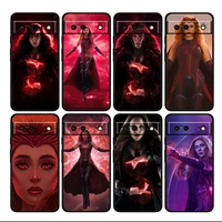 marvel scarlet witch shockproof cover for google pixel 7 6 pro 6a 5 5a 4 4a xl 5g black phone case shell soft coque capa cover