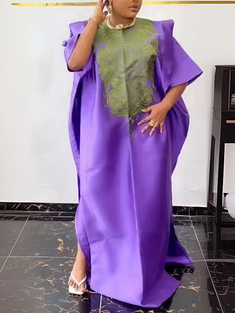 Женское вечернее платье с коротким рукавом разрезом