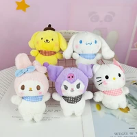 sanrio hello kitty my melody cute exquisite cartoon anime keychain plush doll schoolbags pendant doll hanging decoration