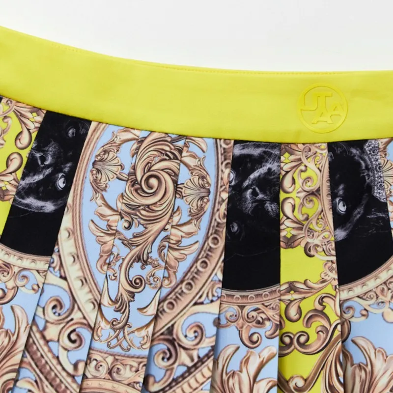 Folding Baroque Pleats Skirt Women's High Waisted Tennis Skirt Golf Skorts Pleated Athletic Skirts