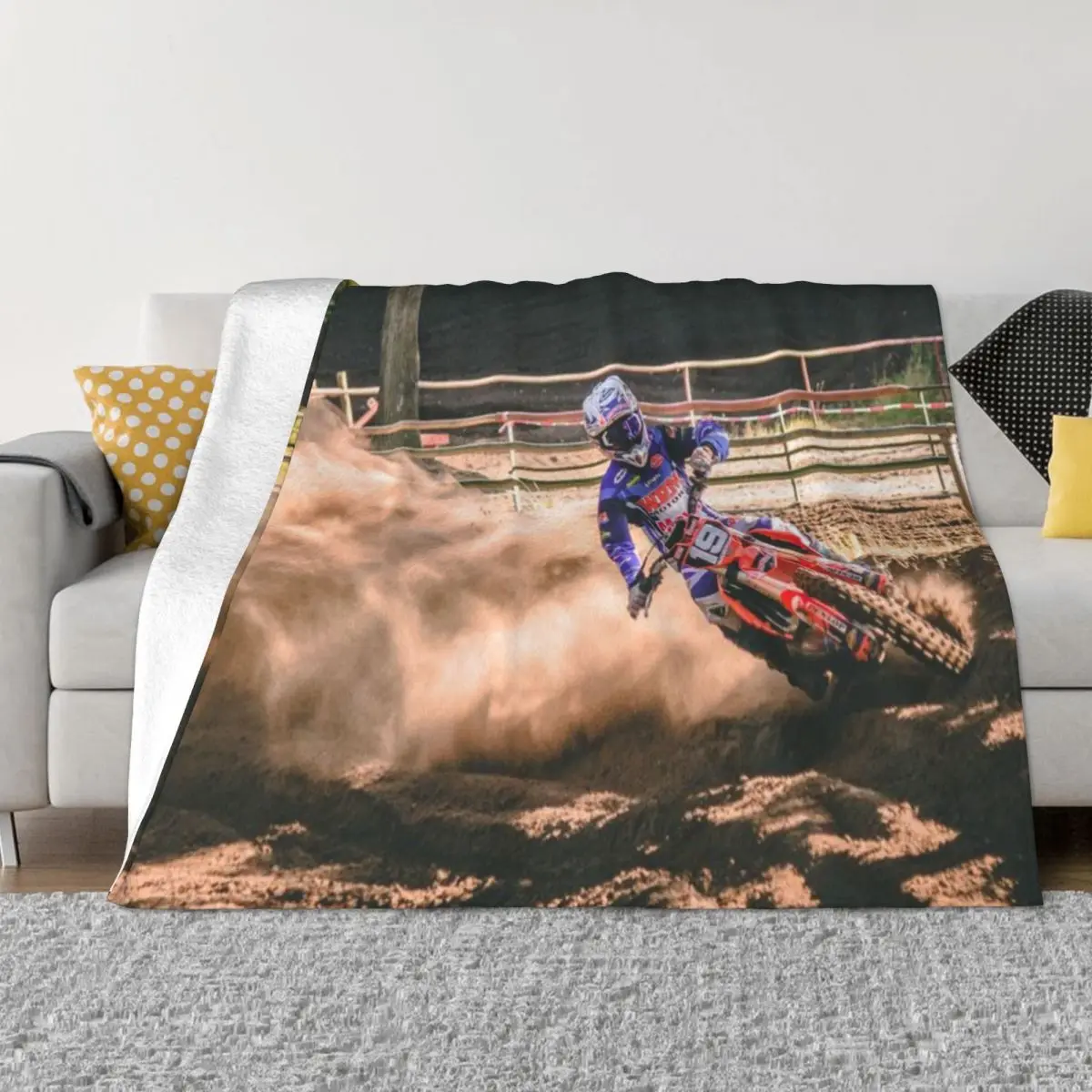 Бермская суета Баньши! Красная одеяло для мотокросса Mania ультрамягкое из