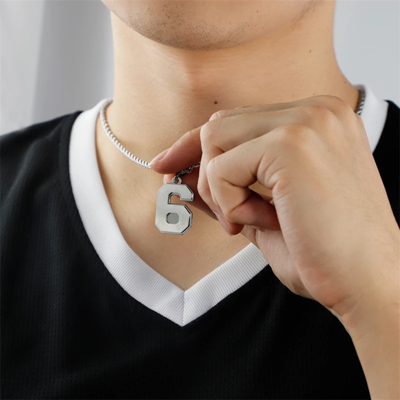 Ожерелье с подвеской в виде цифр для мужчин, женщин, детей, девушек, чокер из нержавеющей стали, поворотная цепь, модные ювелирные изделия
