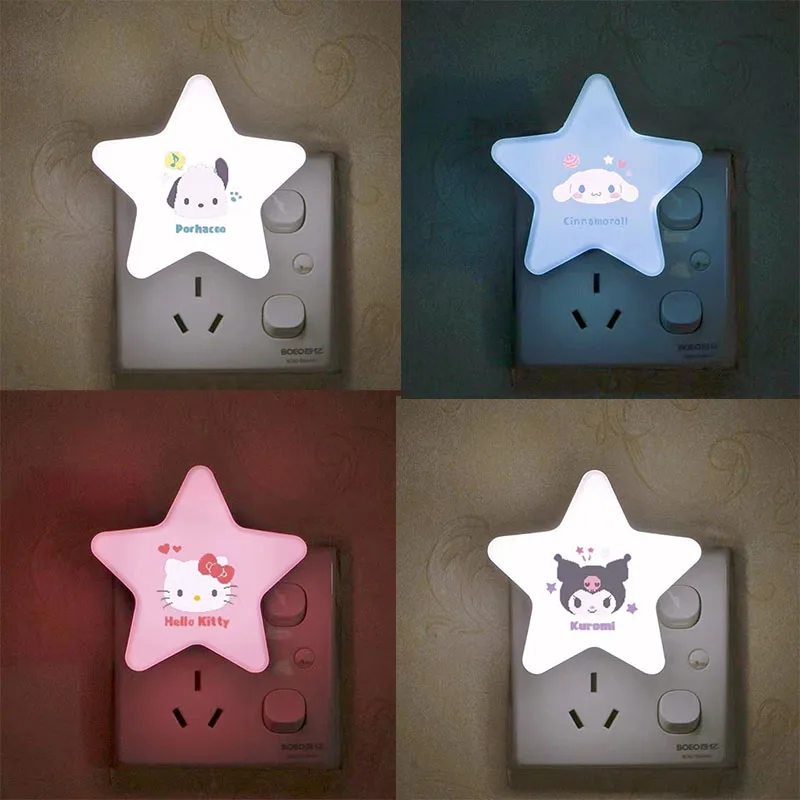 

Sanrio Hellokitty Mymelody Cinnamoroll Kawaii Cartoon Bedside Nightlight Plug-In Eye Protection Energy-Saving Sleep Lamp