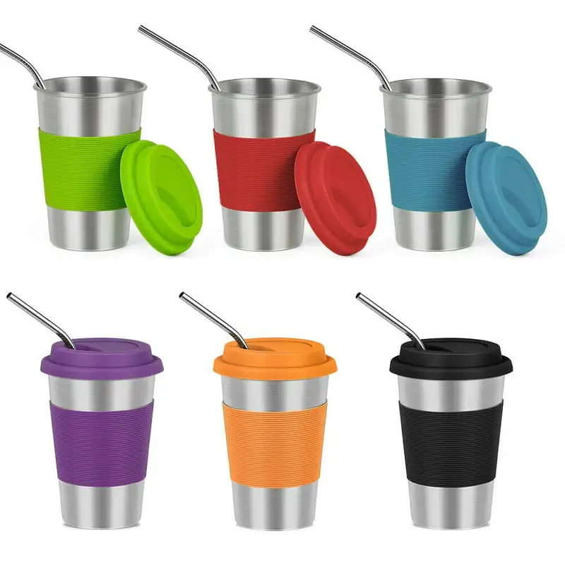 

Pack 16 fl oz Stainless Steel Cups by