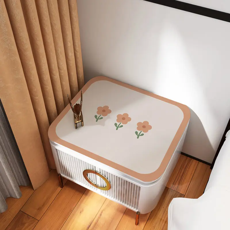 

Light luxury Q play silicone waterproof and bedroom nightstand mat iron cover above the head of a bed cushion leather