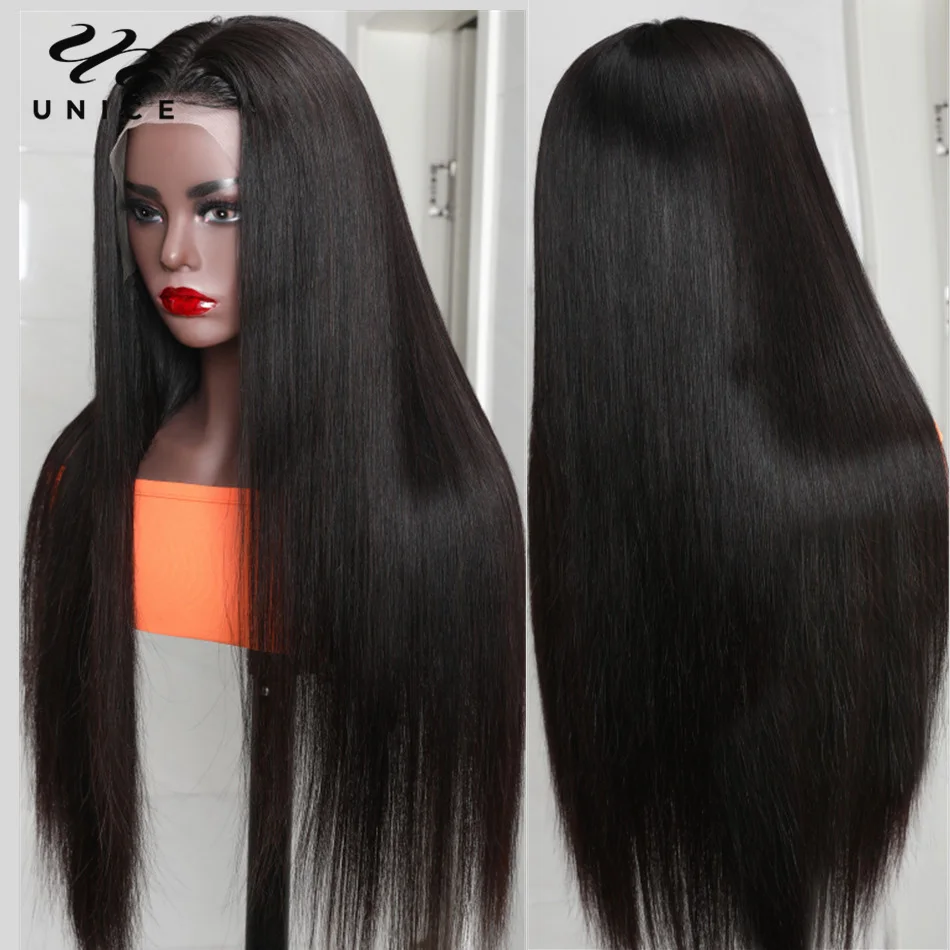 

Unice Brazilian Straight Wig 13X4 Pre Plucked Lace Front Human Hair Wigs Transparent Lace Wigs 180% Denisty Glueless Wigs