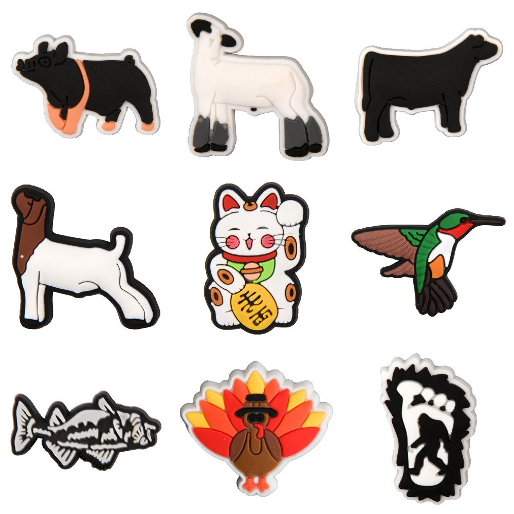 New Arrival Adorable Dogs Mon Croc Shoe Charms Lovely Money Cats Clog Shoes Decorations Kid's Cute Animal Wristband Accessories