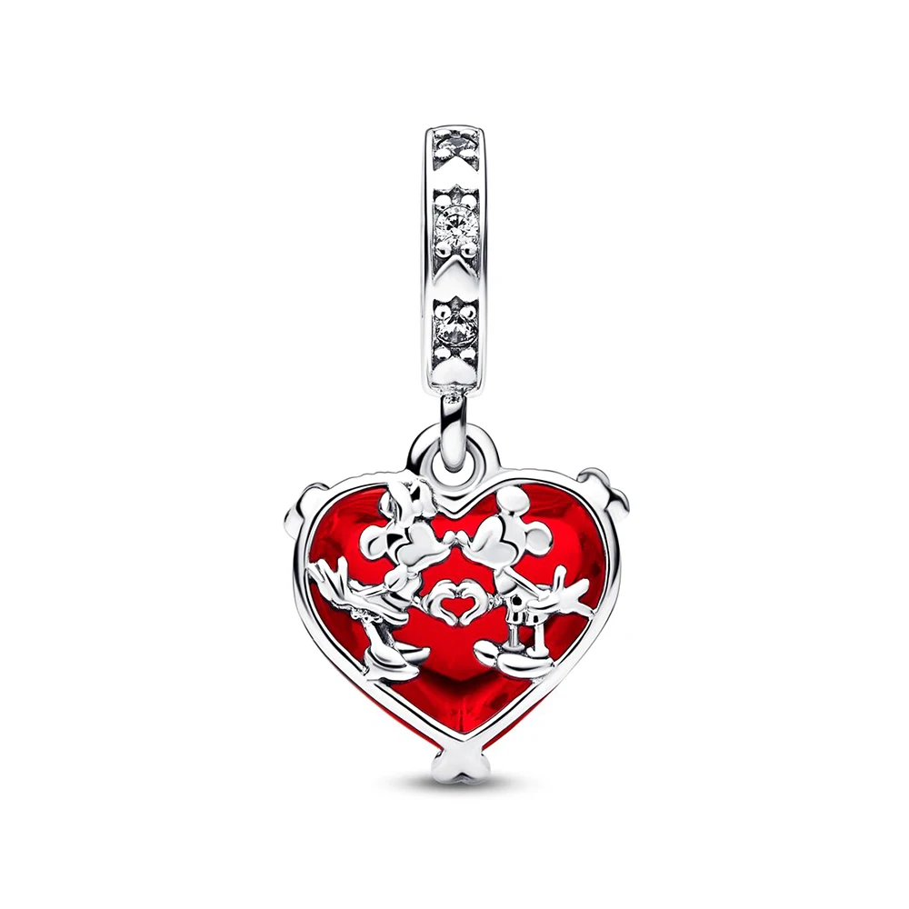 Pandora – pendentif en forme de cœur pour femme, breloque en argent avec perles, pour bricolage, Bracelet ou collier, cadeau d'anniversaire